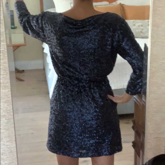 VERSACE JEANS COLLECTION NAVY BLUE SEQUIN DRESS - Picture 3 of 11